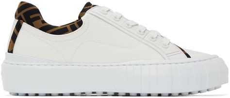 fendi white skate sneakers|Fendi white canvas sneakers.